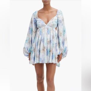Bardot Jovie Floral Long Sleeve Babydoll Minidress NWT Size US10